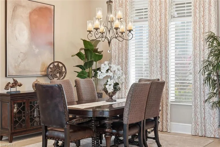Dining area featuring healthy amount of natural light and light wood-type flooring