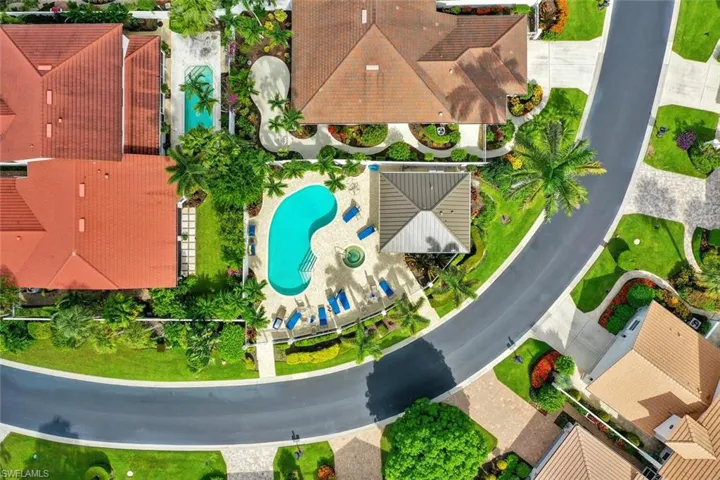 Bird's eye view of a pool