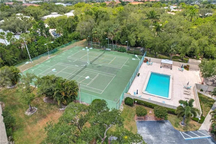 Bird's eye view of a pool