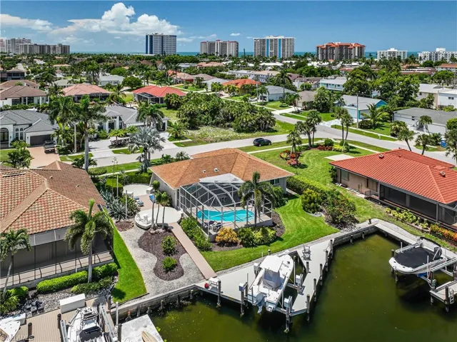 View of urban area with a large body of water