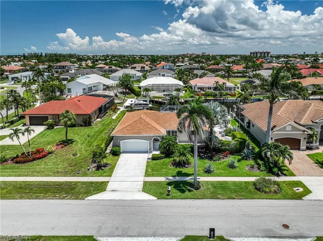 Aerial view of residential area