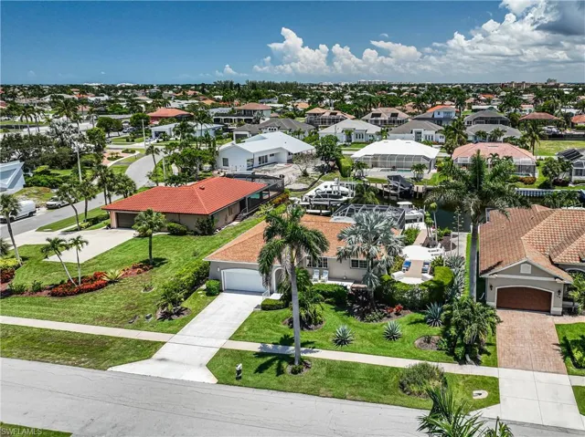 Aerial perspective of suburban area