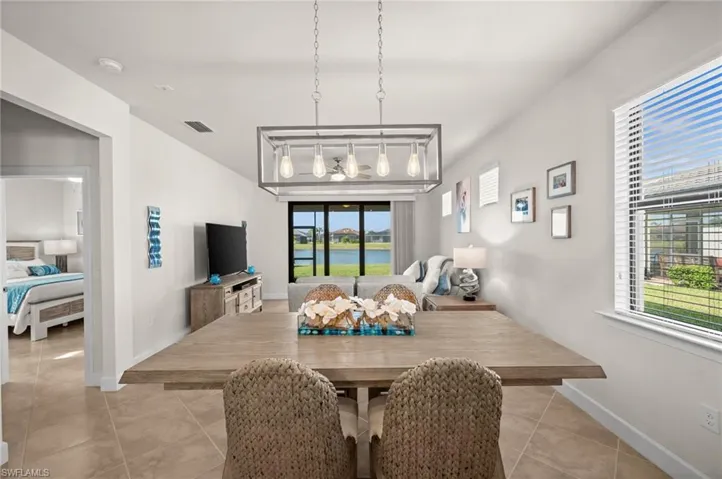 Dining area with baseboards