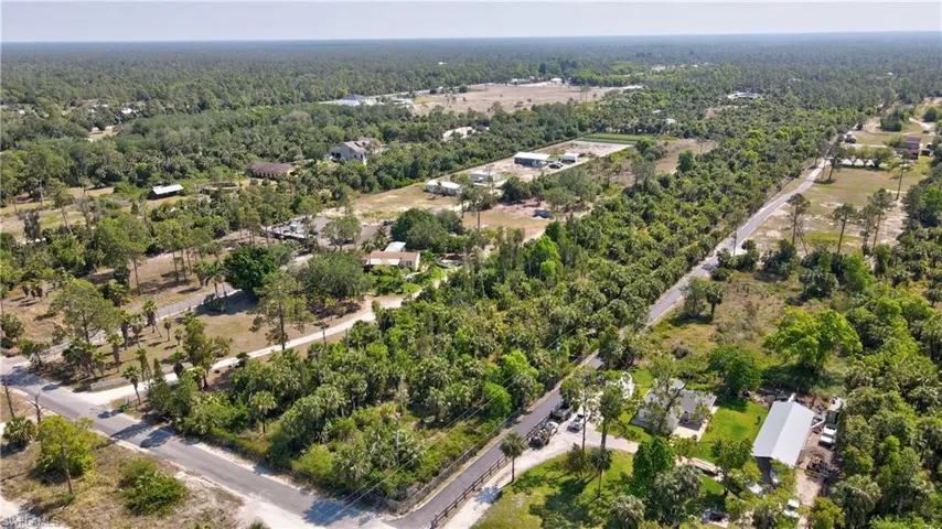 Aerial view with a view of trees