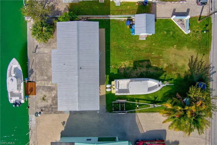 Drone / aerial view of a nearby body of water