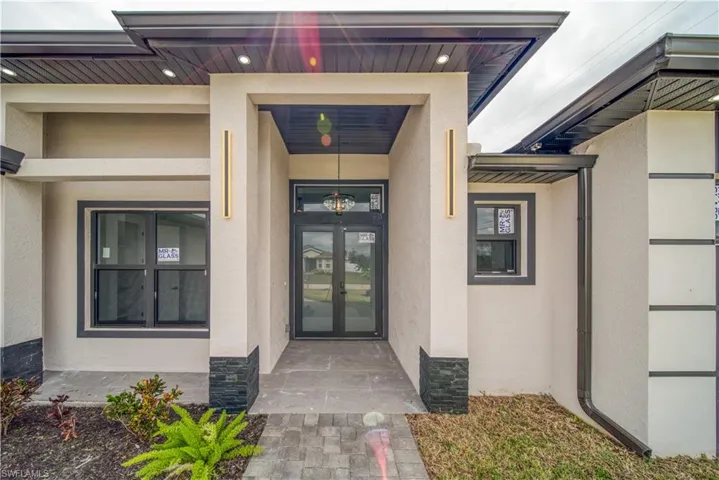 View of exterior entry with french doors