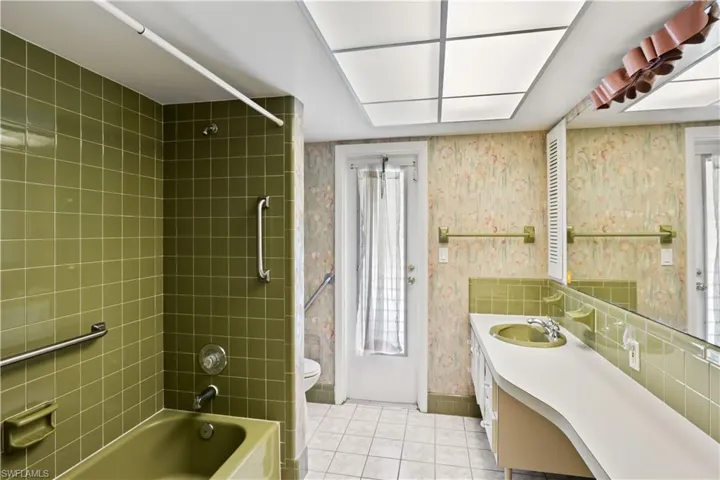 Full bathroom with outdoor pool access!