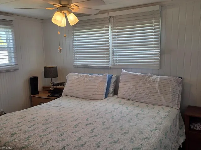 Bedroom easily accommodates a king-size bed.