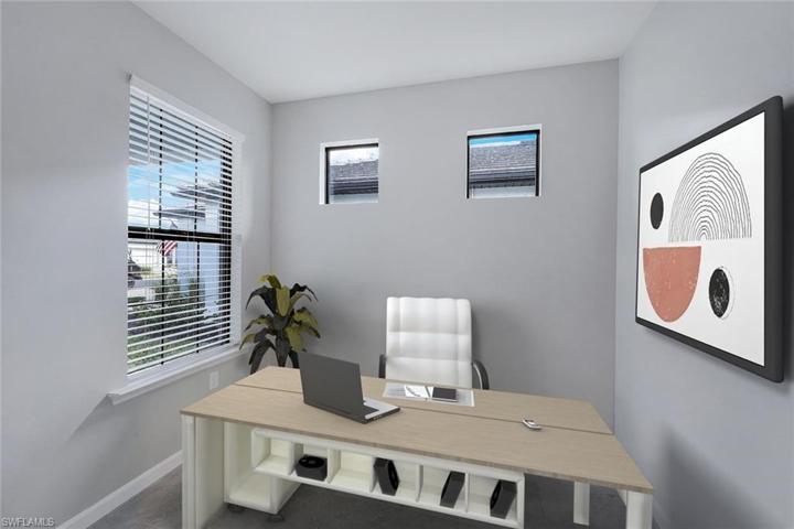 virtual staged front office/den