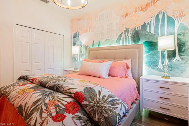Close up of Designer Bedding in Guest Room