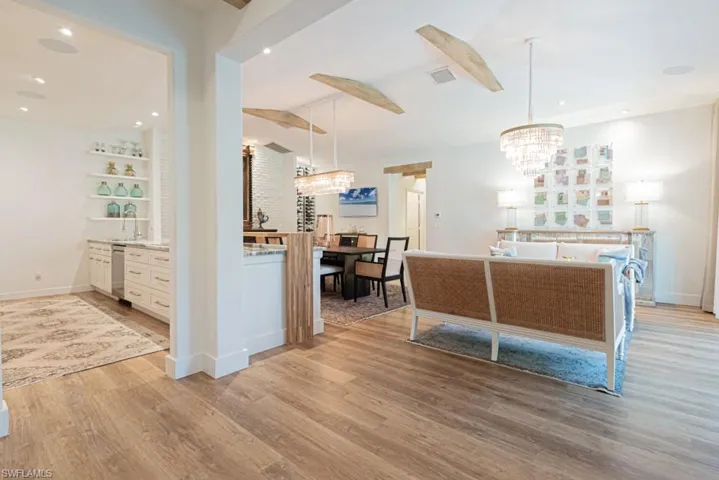 View of Living Room, Designer Kitchen and Dining Area
