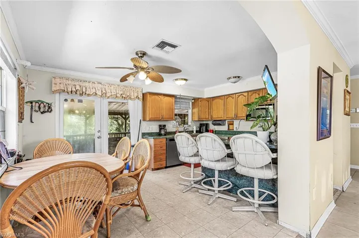 Dining area and kitchen