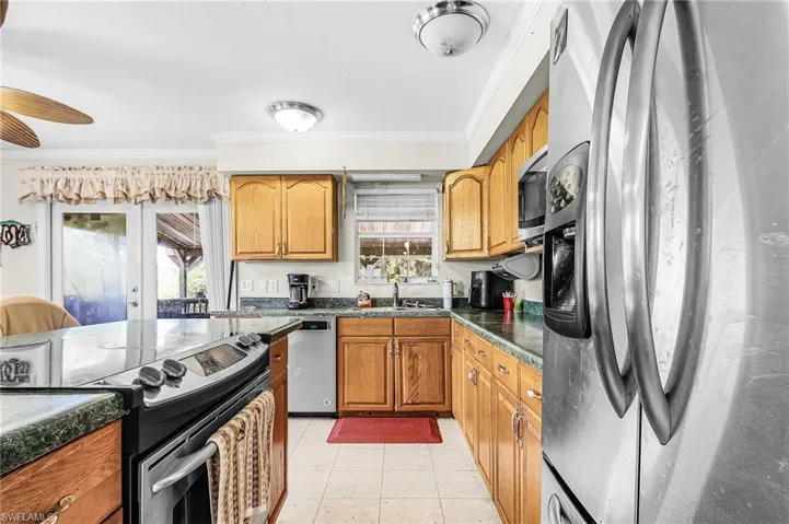 Kitchen with stainless appliances
