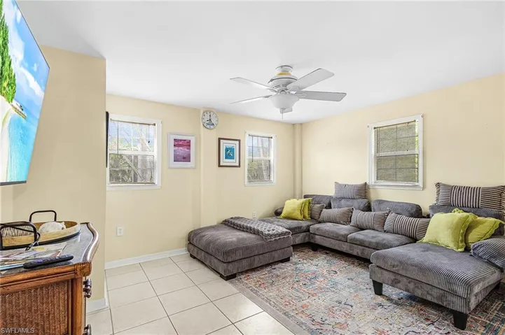 Living room in lower level for tenant or guest