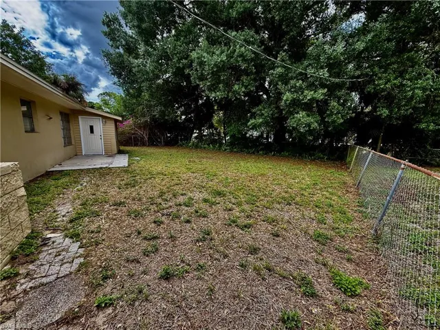 Fenced backyard