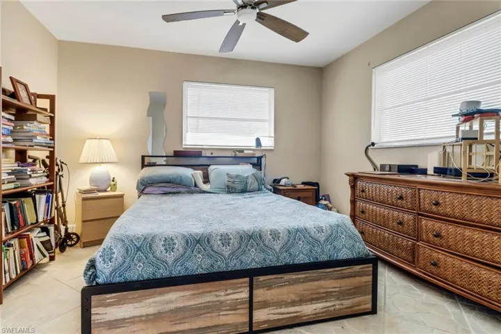 Bedroom with a ceiling fan