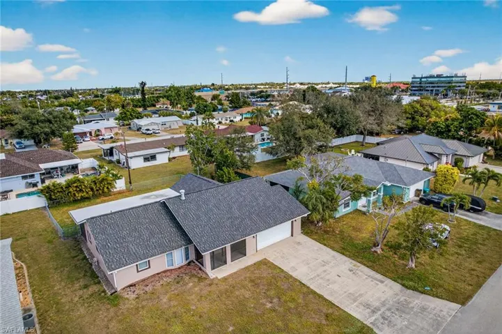 Aerial view of residential area