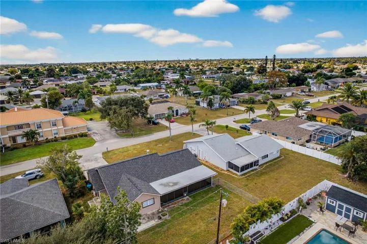 Aerial view of residential area