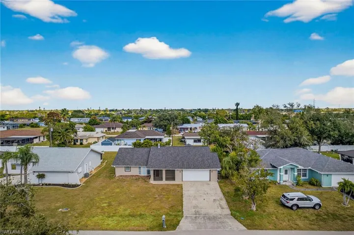 Aerial view of residential area
