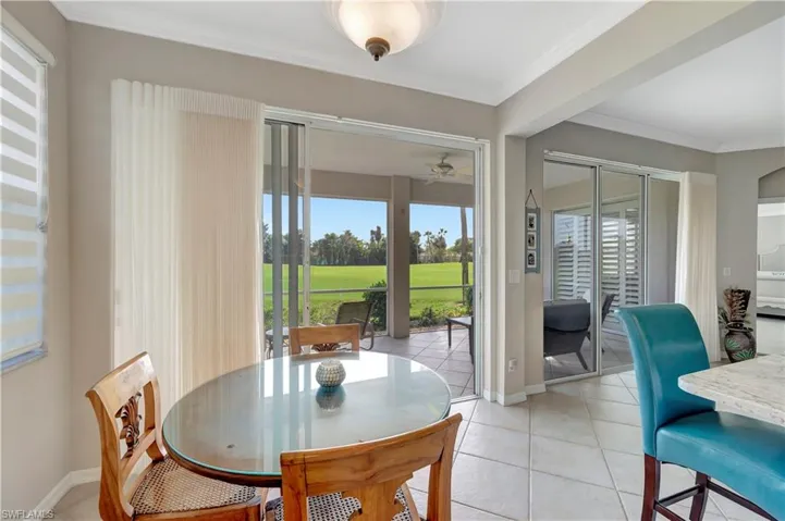 Eat-in kitchen area with a stunning view of the 15th Fairway.