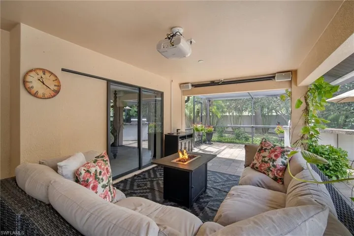 View of tiled living room