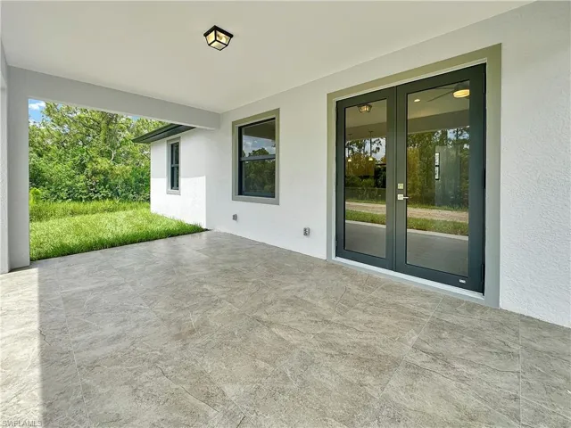 View of patio with french doors