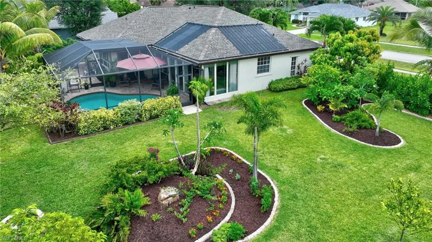 aerial view of side yard