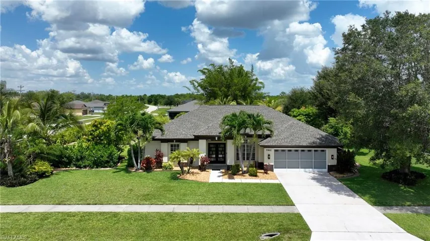 View of front of home with a front yard