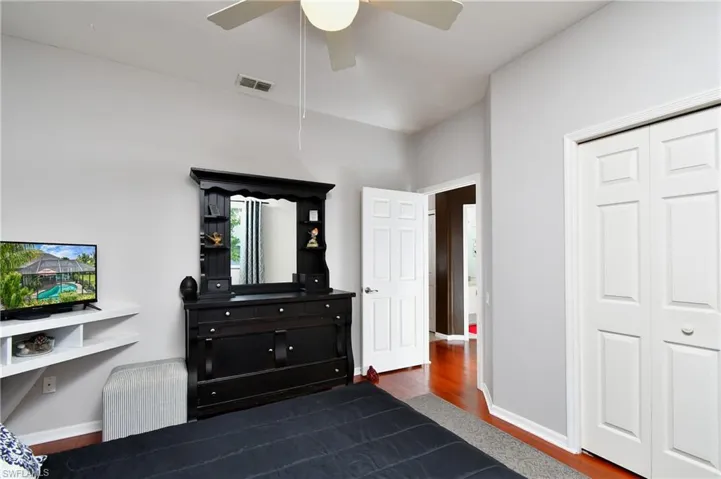 BR #3 another view with a closet, and ceiling fan