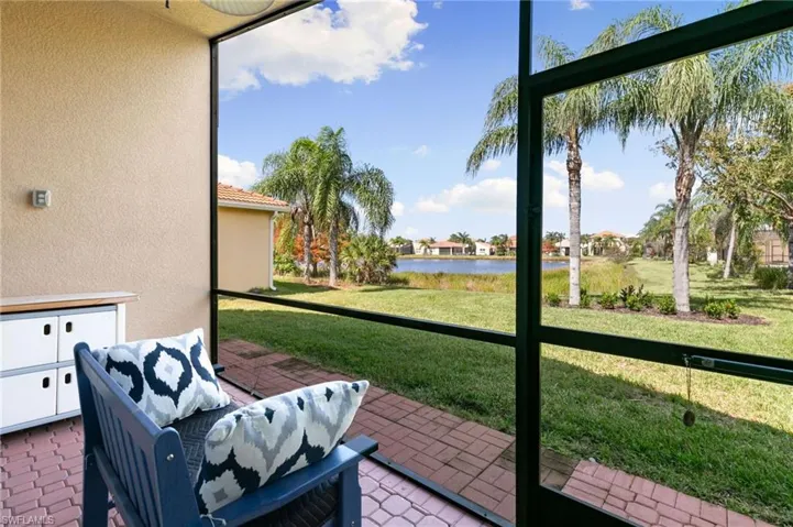 Lanai with lake view.