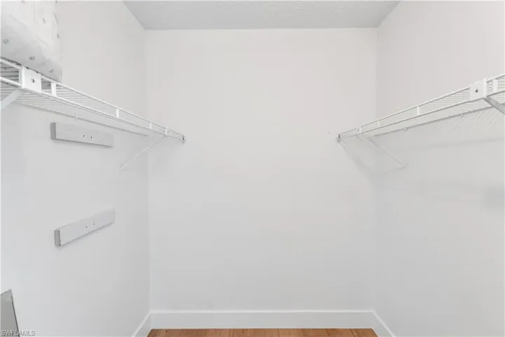 Spacious closet with hardwood / wood-style floors