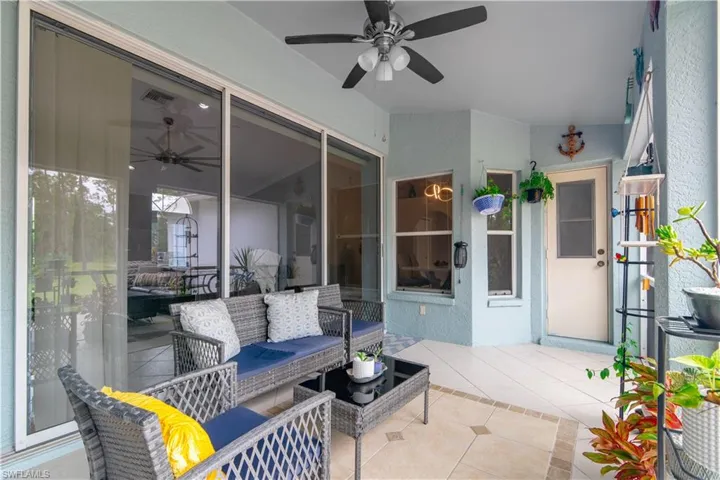View of patio / terrace featuring ceiling fan