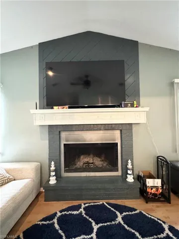 wood burning fireplace