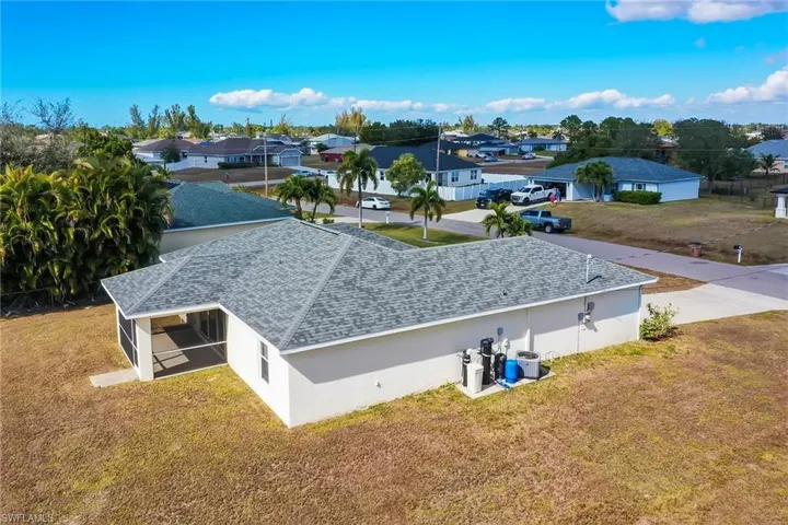 Aerial perspective of suburban area