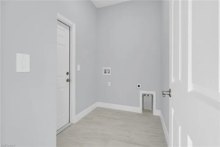 Laundry room with washer hookup and electric dryer hookup