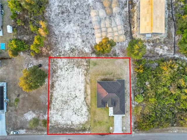 Aerial overview of property's location with property boundaries highlighted