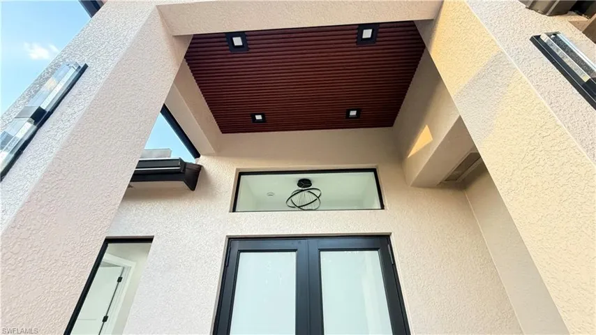 Exterior view of stucco siding