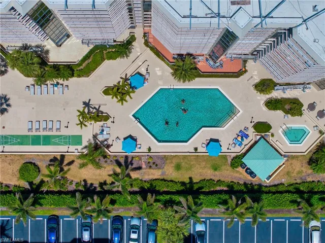 Bird's eye view of a pool