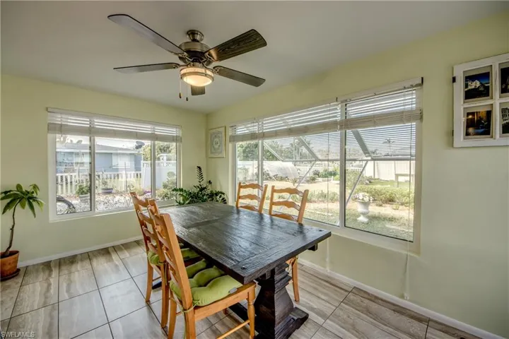 Dining space featuring baseboards