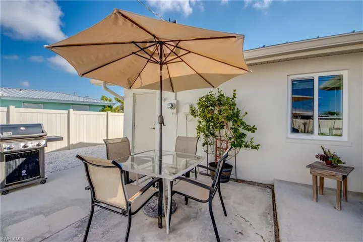 View of patio / terrace featuring outdoor dining space and grilling area