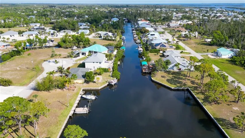 Aerial view of boat ramp access
