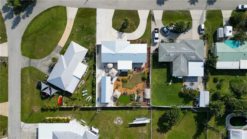 Aerial view of residential area