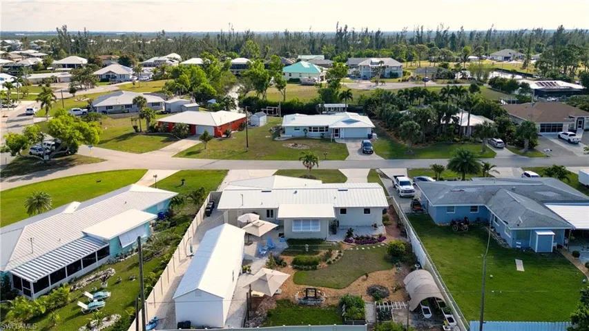 Aerial view of residential area