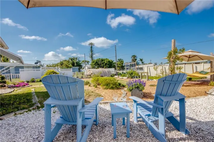 View of fenced backyard