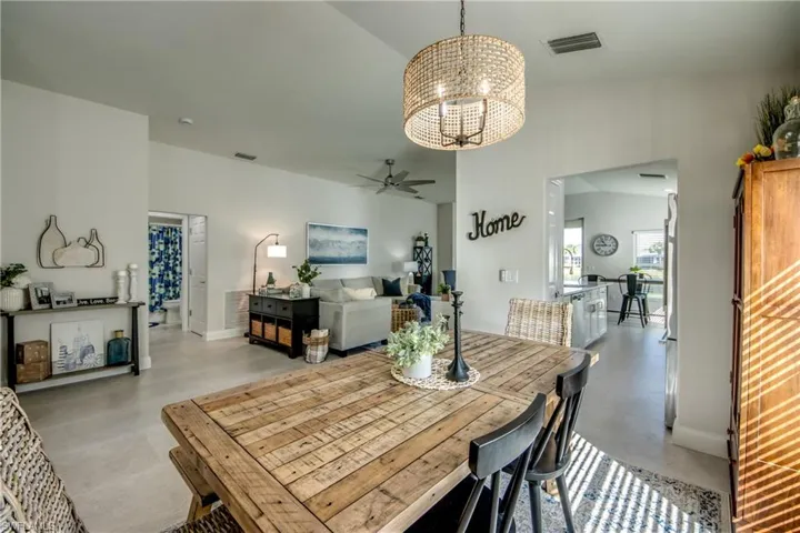 Dining and living area