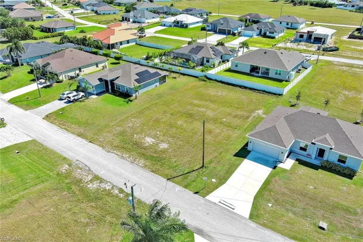 Aerial perspective of suburban area