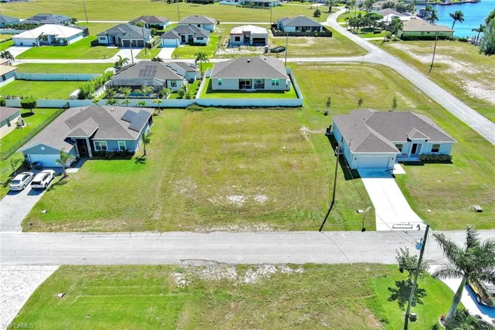 Aerial perspective of suburban area
