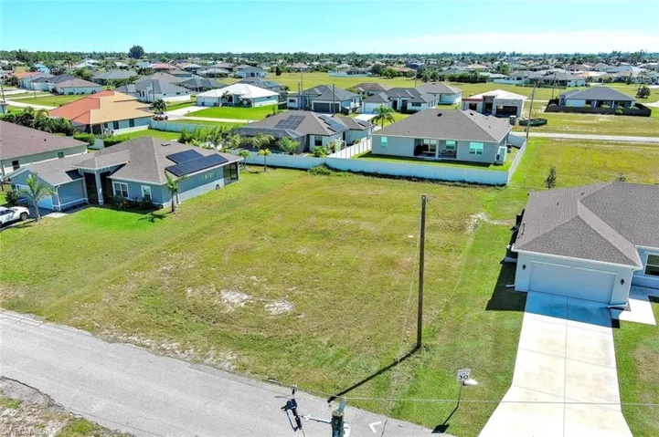 Aerial perspective of suburban area