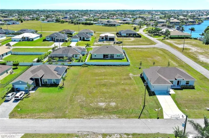 Aerial perspective of suburban area