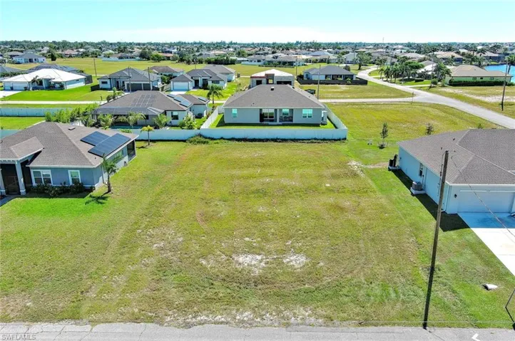 Aerial view of residential area